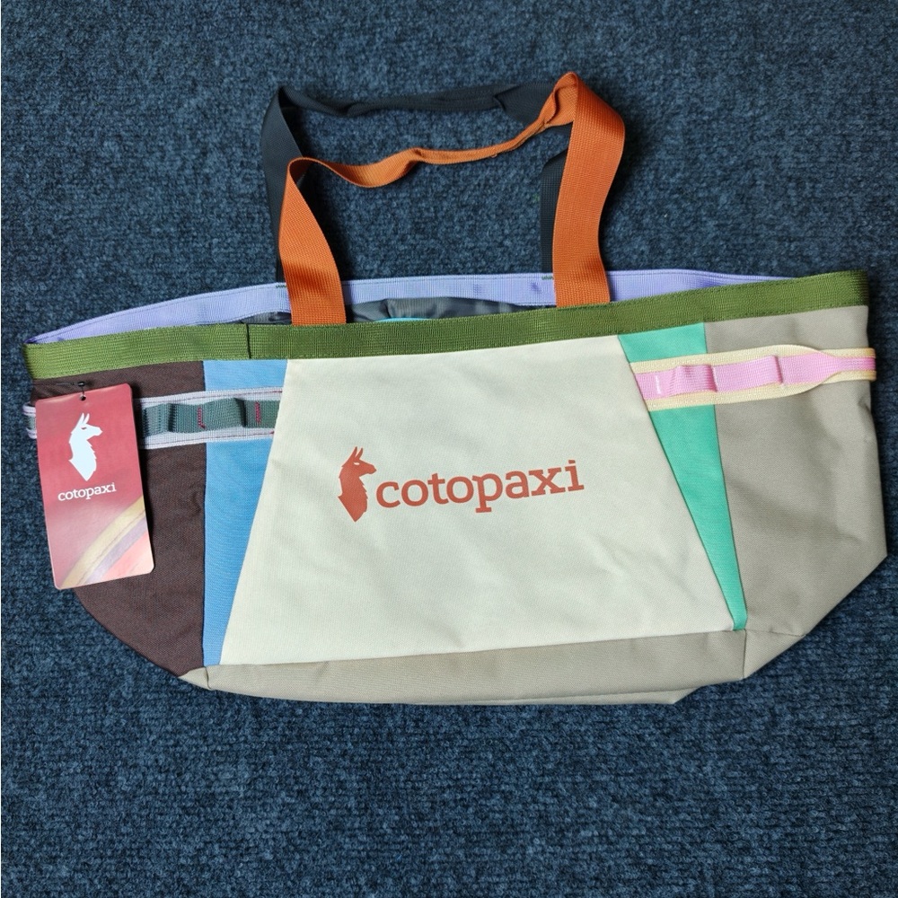 cotopaxi Multicolor Canvas Tote Bag - Cream, Orange, Green, Blue, Brown 30L